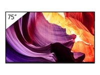Sony FWD-75X81K - 75" Clase diagonal (74.5" visible) - BRAVIA Professional Displays X81K series pantalla LCD con retroiluminación LED - con Sintonizador de TV - señalización digital - Smart TV - Android TV - 4K UHD (2160p) 3840 x 2160 - HDR - Direct LED - negro FWD-75X81K
