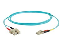 C2G LC-SC 10Gb 50/125 OM3 Duplex Multimode PVC Fiber Optic Cable (LSZH) - Cable de red - modo múltiple SC (M) a LC de modos múltiples (M) - 15 m - fibra óptica - impresión a dos caras - 50/125 micras - OM3 - sin halógenos - agua 85537