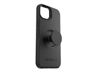 OtterBox Otter + Pop Symmetry Series - Carcasa trasera para teléfono móvil - antimicrobiano - policarbonato, goma sintética - negro - para Apple iPhone 14 Plus 77-88747