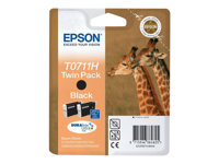 Epson T0711 Twin Pack - Paquete de 2 - gran capacidad - negro - original - blíster con alarmas de RF/acústica - cartucho de tinta - para Stylus SX210, SX215, SX410, SX415, SX510, SX515, SX610; Stylus Office B1100, BX310, BX610 C13T07114H20