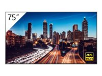 Sony FW-75BZ40H - 75" Clase diagonal (74.5" visible) - pantalla profesional de BRAVIA de la serie BZ40H pantalla LCD con retroiluminación LED - señalización digital - 4K UHD (2160p) 3840 x 2160 - HDR - LED de iluminación directa - negro FW-75BZ40H/1