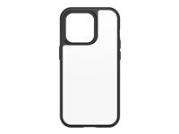 OtterBox React Series - Carcasa trasera para teléfono móvil - antimicrobiano - policarbonato, goma sintética - cristal negro (transparente/negro) 77-88890