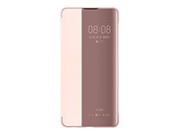 Huawei Smart View - Con tapa para teléfono móvil - imitación de piel - rosa - para Huawei P30 51992862