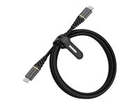 OtterBox Premium - Cable USB - USB-C (M) a USB-C (M) - USB 2.0 - 3 A - 1 m - compatible con suministro de potencia - negro glamur 78-52677