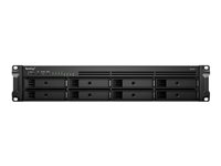 Synology RackStation RS1221RP+ - Servidor NAS - 8 compartimentos - montaje en bastidor - SATA 6Gb/s - RAID 0, 1, 5, 6, 10, JBOD, 5 Hot Spare, intercambio en caliente 6, 10 repuesto rápido, 1 repuesto rápido - RAM 4 GB - Gigabit Ethernet - iSCSI soporta - 2U RS1221RP+