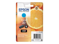 Epson 33 - 4.5 ml - cián - original - blíster - cartucho de tinta - para Expression Home XP-635, 830; Expression Premium XP-530, 540, 630, 635, 640, 645, 830, 900 C13T33424012