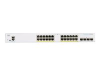 Cisco Business 250 Series CBS250-24FP-4G - Conmutador - L3 - inteligente - 24 x 10/100/1000 (PoE+) + 4 x Gigabit SFP - montaje en rack - PoE+ (370 W) CBS250-24FP-4G-EU