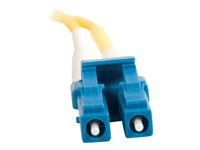 C2G LC-LC 9/125 OS1 Duplex Singlemode PVC Fiber Optic Cable (LSZH) - Cable de interconexión - modo simple LC (M) a modo simple LC (M) - 1 m - fibra óptica - impresión a dos caras - 9/125 micrones - OS1 - sin halógenos - amarillo 85604