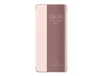 Huawei Smart View - Con tapa para teléfono móvil - imitación de piel - rosa - para Huawei P30 Pro 51992884