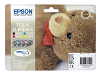 Epson Multipack T0615 - Paquete de 4 - 32 ml - negro, amarillo, cián, magenta - original - blíster con alarmas de RF/acústica - cartucho de tinta - para Stylus D68, D88, DX3800, DX3850, DX4200, DX4250, DX4800, DX4850 C13T06154020