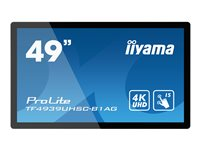 iiyama ProLite TF4939UHSC-B1AG - 49" Clase diagonal pantalla LCD con retroiluminación LED - señalización digital interactiva - con pantalla táctil (multitáctil) - 4K UHD (2160p) 3840 x 2160 - negro mate TF4939UHSC-B1AG