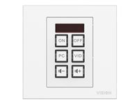 Vision Techconnect TC3-CTL - Mando a distancia de módulo de pared - 6 botones - cable/rayos infrarrojos - blanco TC3-CTL
