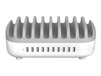 Compulocks 10 Ports USB Charging Dock Station With UK Plug - Estación de carga - 120 vatios - 2.4 A - 10 conectores de salida (USB) - Reino Unido 10PUSBDKS-UK