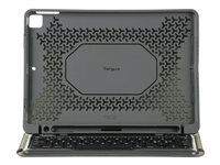 Targus Pro-Tek Education - Caja de teclado y folio (funda) - inalámbrico - Bluetooth 5.1 - alemán - negro teclado, negro maleta - para Apple 10.2-inch iPad (7ª generación, 8ª generación) THZ891DE