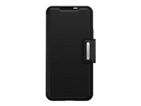 OtterBox Strada - Funda con tapa para teléfono móvil - piel verdadera, policarbonato - negro sombra - para Samsung Galaxy S22+ 77-86492
