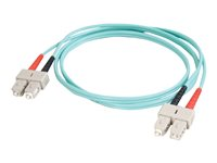 C2G SC-SC 10Gb 50/125 OM3 Duplex Multimode PVC Fiber Optic Cable (LSZH) - Cable de red - modo múltiple SC (M) a modo múltiple SC (M) - 2 m - fibra óptica - impresión a dos caras - 50/125 micras - OM3 - sin halógenos - agua 85514