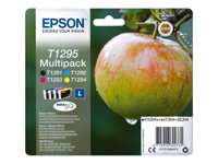 Epson T1295 Multipack - Paquete de 4 - 32.2 ml - Tamaño L - negro, amarillo, cián, magenta - original - cartucho de tinta - para Stylus SX230, SX235, SX430, SX438; WorkForce WF-3010, 3520, 3530, 3540, 7015, 7515, 7525 C13T12954012