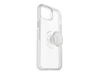 OtterBox Otter + Pop Symmetry Series - Carcasa trasera para teléfono móvil - antimicrobiano - policarbonato, goma sintética - transparente - para Apple iPhone 14 Plus 77-88778