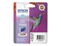 Epson T0805 - Cián claro - original - blíster con alarmas de RF/acústica - cartucho de tinta - para Stylus Photo P50, PX650, PX660, PX700, PX710, PX720, PX730, PX800, PX810, PX820, PX830 C13T08054021