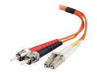 C2G LC-ST 50/125 OM2 Duplex Multimode PVC Fiber Optic Cable (LSZH) - Cable de red - modo múltiple ST (M) a LC de modos múltiples (M) - 2 m - fibra óptica - impresión a dos caras - 50/125 micras - OM2 - sin halógenos - naranja 85493