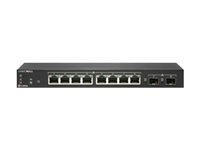 SonicWall Switch SWS12-8POE - Conmutador - Gestionado - 8 x 10/100/1000 (PoE) + 2 x Gigabit SFP - sobremesa - PoE (55 W) - con 1 año de soporte 24x7 02-SSC-8367