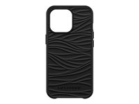 LifeProof WAKE - Carcasa trasera para teléfono móvil - 85 % de plástico reciclado procedente del océano - negro - patrón de olas suaves - para Apple iPhone 13 Pro 77-85599