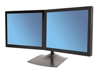 Ergotron DS100 - Base - horizontal - para 2 pantallas LCD - aluminio, acero - negro - tamaño de pantalla: hasta 24 pulgadas - escritorio 33-322-200