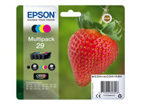Epson 29 Multipack - Paquete de 4 - 14.9 ml - negro, amarillo, cián, magenta - original - blíster con alarmas de RF/acústica - cartucho de tinta - para Expression Home XP-235, 245, 247, 255, 332, 335, 342, 345, 432, 435, 442, 445, 455 C13T29864022
