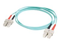 C2G SC-SC 10Gb 50/125 OM3 Duplex Multimode PVC Fiber Optic Cable (LSZH) - Cable de red - modo múltiple SC (M) a modo múltiple SC (M) - 1 m - fibra óptica - impresión a dos caras - 50/125 micras - OM3 - sin halógenos - agua 85513