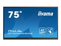 iiyama ProLite TE7504MIS-B3AG - 75" Clase diagonal (74.5" visible) pantalla LCD con retroiluminación LED - señalización digital interactiva - con pantalla táctil - Android - 4K UHD (2160p) 3840 x 2160 - Direct LED - negro, mate TE7504MIS-B3AG