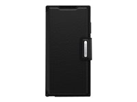 OtterBox Strada - Funda con tapa para teléfono móvil - piel verdadera, policarbonato - negro sombra - para Samsung Galaxy S22 Ultra 77-86493