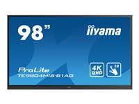 iiyama ProLite TE9804MIS-B1AG - 98" Clase diagonal pantalla LCD con retroiluminación LED - señalización digital interactiva - con reproductor multimedia y pantalla táctil integrados (multitáctil) - Android - 4K UHD (2160p) 3840 x 2160 - negro, mate TE9804MIS-B1AG