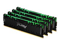 Kingston FURY Renegade RGB - DDR4 - kit - 32 GB: 4 x 8 GB - DIMM de 288 contactos - 3600 MHz / PC4-28800 - CL16 - 1.35 V - sin búfer - no ECC - negro KF436C16RBAK4/32