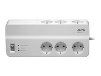 APC SurgeArrest Essential - Protector contra sobretensiones - CA 230 V - 2300 vatios - conectores de salida: 6 - Alemania - blanco PM6-GR