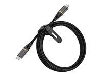 OtterBox Premium - Cable USB - USB-C (M) a USB-C (M) - USB 2.0 - 3 A - 2 m - compatible con suministro de potencia - negro glamur 78-52678