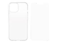 OtterBox React Series - Carcasa trasera para teléfono móvil - antimicrobiano - transparente - con protector de pantalla Trusted Glass 78-80927