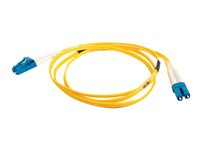 C2G LC-LC 9/125 OS1 Duplex Singlemode PVC Fiber Optic Cable (LSZH) - Cable de interconexión - modo simple LC (M) a modo simple LC (M) - 2 m - fibra óptica - impresión a dos caras - 9/125 micrones - OS1 - sin halógenos - amarillo 85605
