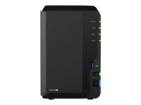 Synology Disk Station DS218+ - Servidor NAS - 2 compartimentos - SATA 6Gb/s / eSATA 6Gb/s - RAID 0, 1, JBOD - RAM 2 GB - Gigabit Ethernet - iSCSI soporta DS218+
