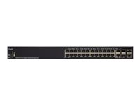 Cisco Small Business SG350X-24P - Conmutador - Gestionado - 24 x 10/100/1000 (PoE+) + 2 x combo 10 Gigabit SFP+ + 2 x 10 Gigabit SFP+ - montaje en rack - PoE+ (195 W) SG350X-24P-K9-EU