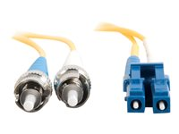 C2G LC-ST 9/125 OS1 Duplex Singlemode PVC Fiber Optic Cable (LSZH) - Cable de interconexión - modo simple ST (M) a modo simple LC (M) - 1 m - fibra óptica - impresión a dos caras - 9/125 micrones - OS1 - sin halógenos - amarillo 85595