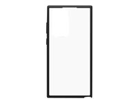 OtterBox React Series - Carcasa trasera para teléfono móvil - cristal negro (transparente/negro) - para Samsung Galaxy S22 Ultra 77-86618