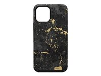 OtterBox Symmetry Series Graphics - Carcasa trasera para teléfono móvil - policarbonato, goma sintética - gráfico de mármol negro - para Apple iPhone 12, 12 Pro 77-65766