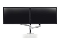 Ergotron LX - Kit de montaje (montaje con pinza de sujeción para escritorio, soporte con arandela, barra, 2 brazos articulados, 2 abrazaderas de extensión, bandeja de portátil) - para 2 pantallas LCD o pantalla LCD y portátil - aluminio pulido - tamaño de pantalla: hasta 24 pulgadas - escritorio 45-248-026