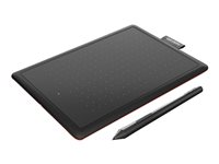 Wacom One by Wacom - Digitalizador - diestro y zurdo - 15.2 x 9.5 cm - electromagnético - cableado - USB - negro, rojo CTL-472-S