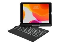 Targus - Caja de teclado y folio - retroiluminación - inalámbrico - Bluetooth 5.1 - AZERTY - francés - negro teclado, negro maleta - B2B - para Apple 10.2-inch iPad; 10.5-inch iPad Air (3ª generación); 10.5-inch iPad Pro THZ857FR