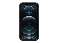 OtterBox Aneu Series - Carcasa trasera para teléfono móvil - compatibilidad con MagSafe - policarbonato, goma sintética - negro regaliz - para Apple iPhone 12, 12 Pro 77-80129