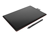 Wacom One by Wacom - Digitalizador - diestro y zurdo - 21.6 x 13.5 cm - electromagnético - cableado - USB - negro, rojo CTL-672-S