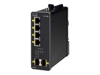 Cisco Industrial Ethernet 1000 Series - Conmutador - Gestionado - 4 x 10/100/1000 (PoE+) + 2 x 1000Base-X SFP (uplink) - montaje en riel DIN - PoE+ - alimentación cc IE-1000-4P2S-LM