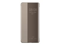 Huawei Smart View - Con tapa para teléfono móvil - imitación de piel - caqui - para Huawei P30 Pro 51992886