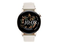 Huawei Watch GT 3 - Elegant Edition - 42 mm - acero inoxidable dorado - reloj inteligente con correa - cuero - blanco - tamaño de la muñeca: 130-190 mm - pantalla luminosa 1.32" - 4 GB - Bluetooth - 35 g 55027150